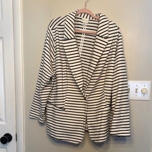 Black and White Striped Blazer